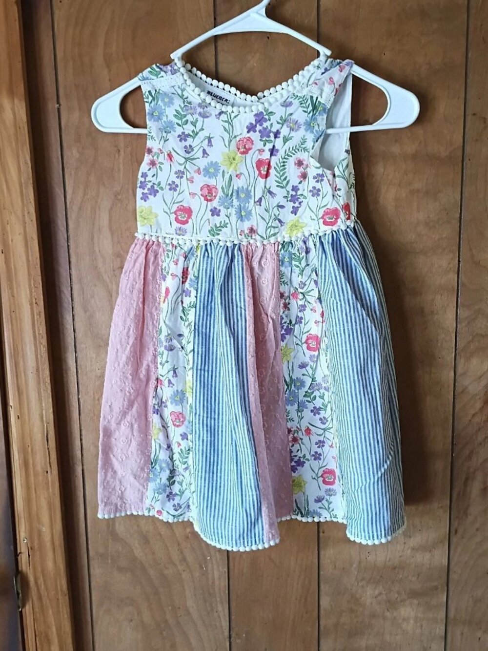 Blueberi Boulevard Girls Dress Size 6 Floral Patchwork Sleeveless Cotton